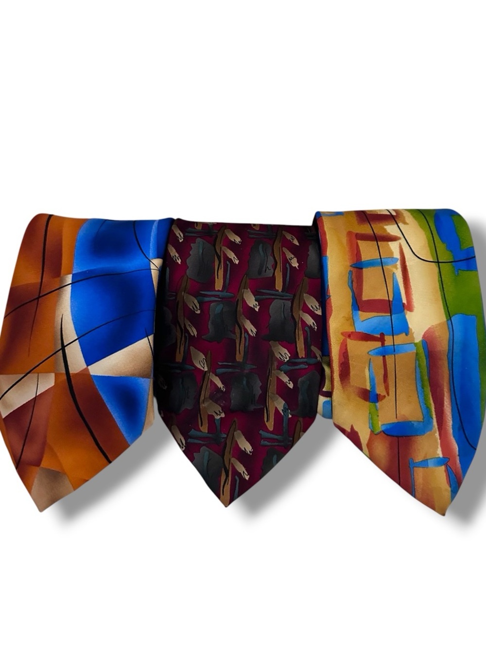 3 J  Garcia Men’s Silk TIES LADY W/ ARGYLE SOCKS CA. MISSION SPACE CONTAINERS